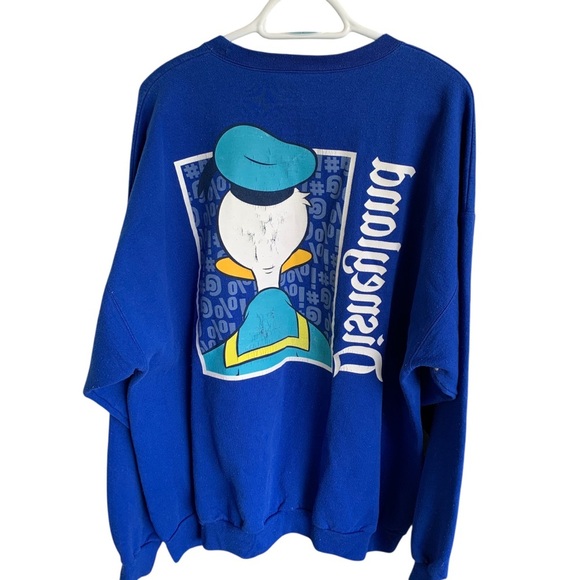Blue Disneyland Donald Duck Crewneck Sweatshirt Adult Size 2XL - Picture 2 of 6